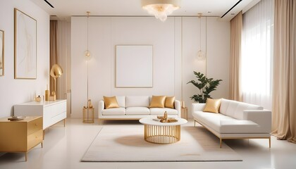 white and gold theme modern interior design