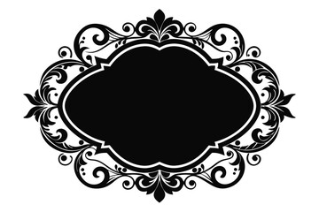 Vintage floral frame with ornate vector swirls