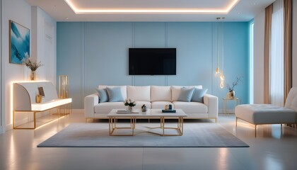 white and gold theme modern interior design