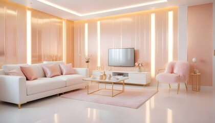 white and gold theme modern interior design