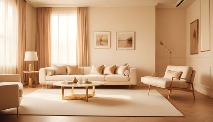 Fototapeta premium white and gold theme modern interior design