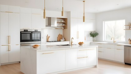 Fototapeta premium white and gold theme modern interior design