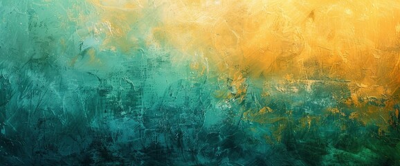 Obraz premium Yellow, Mint Green, Teal, And Turquoise Ombre Grunge Background, Adding A Pastel Spring Pattern