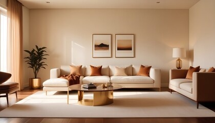 Fototapeta premium white and gold theme modern interior design