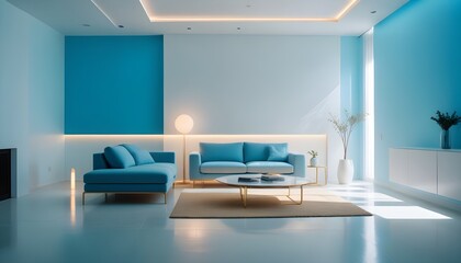 white and gold theme modern interior