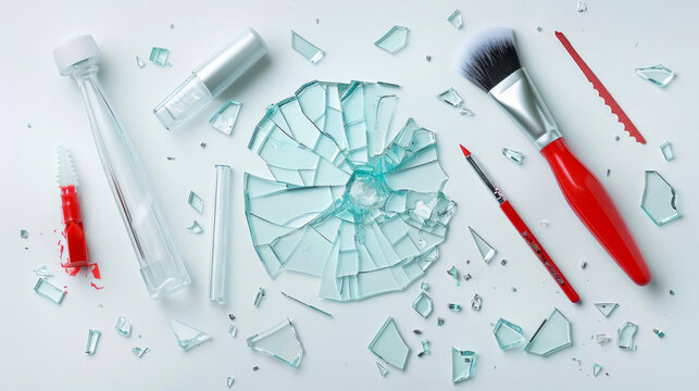 Glass scratch removal business starter kits for entrepreneurs isolated on white background