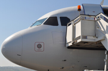 The passenger plane Airbus A320 a commercial airliner (outside)
