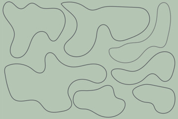 abstract grey blobs and outline set for decoration