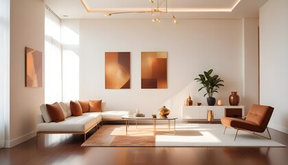 white and gold theme modern interior