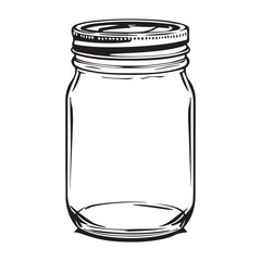 Simple empty jar logo icon, black vector illustration on white background