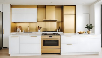 Fototapeta premium white and gold theme modern interior design