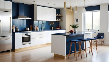 Fototapeta premium white and gold theme modern interior design