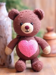 Cute teddy bear with a heart
