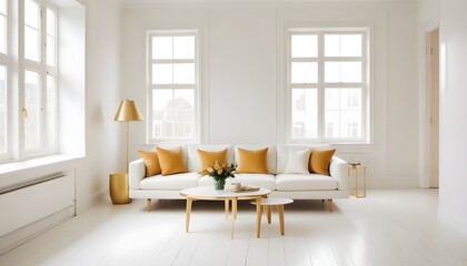 white and gold theme modern interior design