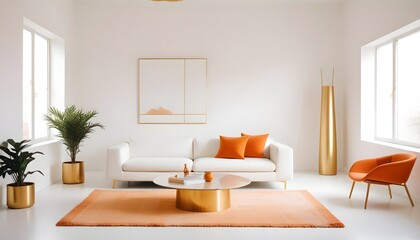 white and gold theme modern interior design