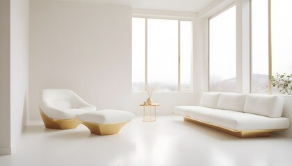 white and gold theme modern interior design