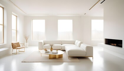 white and gold theme modern interior design