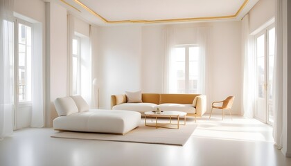 white and gold theme modern interior design