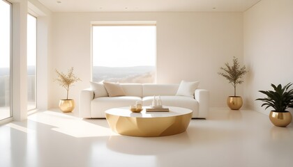 Obraz premium white and gold theme modern interior design