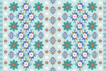Navajo tribal vector seamless pattern. Native American ornament. Ethnic South Western decor style. Ikat Boho geometric ornament. Vector seamless pattern. Mexican blanket, rug. Woven carpet