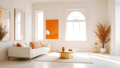 white and gold theme modern interior design