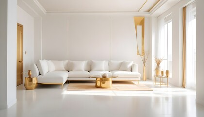 white and gold theme modern interior design