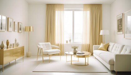 white and gold theme modern interior design