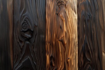 Wood background. Close-up of various textured wooden planks with distinct grains and patterns