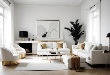 white and gold theme modern interior design