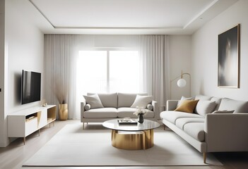 white and gold theme modern interior design