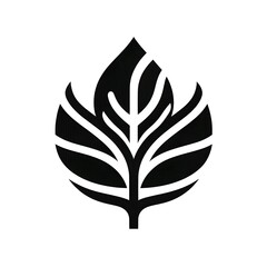 Simple black leaf silhouette