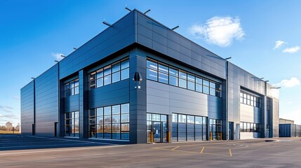 Obraz premium A large building with many windows and a large roof