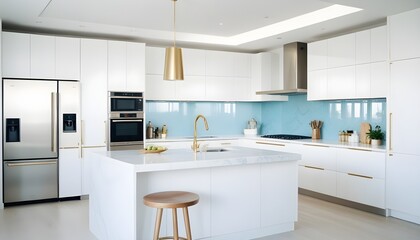 white and gold theme modern interior design