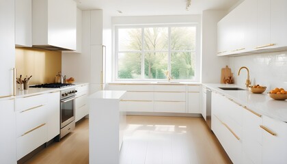 Fototapeta premium white and gold theme modern interior design