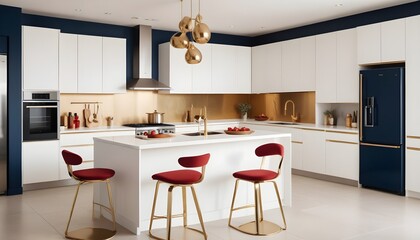 white and gold theme modern interior design