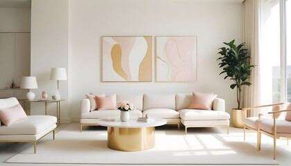 white and gold theme modern interior design