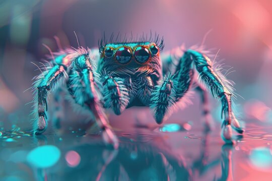 A close-up shot of a spider on a surface