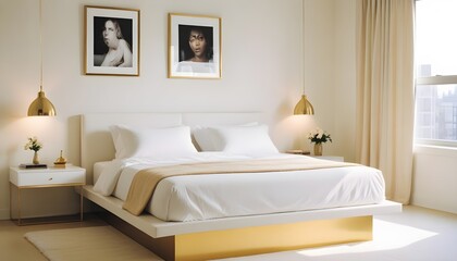 white and gold theme modern interior design