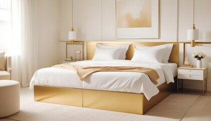 white and gold theme modern interior design