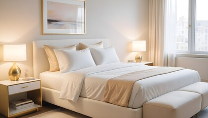 white and gold theme modern interior design