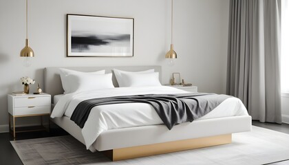 white and gold theme modern interior design