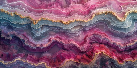 Layered Agate Slice with Wavy Patterns