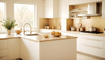 white and gold theme modern interior design