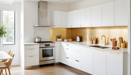white and gold theme modern interior design
