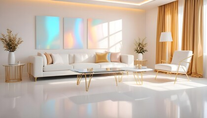 white and gold theme modern interior design