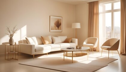 white and gold theme modern interior design