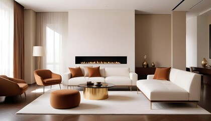 white and gold theme modern interior design