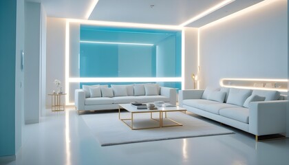white and gold theme modern interior design