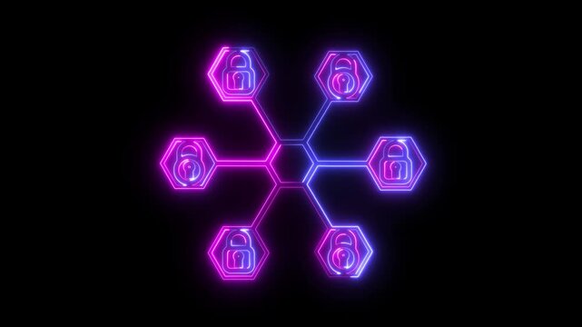 A neon shine lock icon typically features a glowing lock shape with vibrant, luminous edges, giving a neon effect. It represents security or privacy in a stylish, eye-catching design.