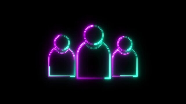 
Abstract neon shine man icon animation  . A man icon, often used in digital interfaces, graphic design, and signage, is a simplified representation of a human male figure. 